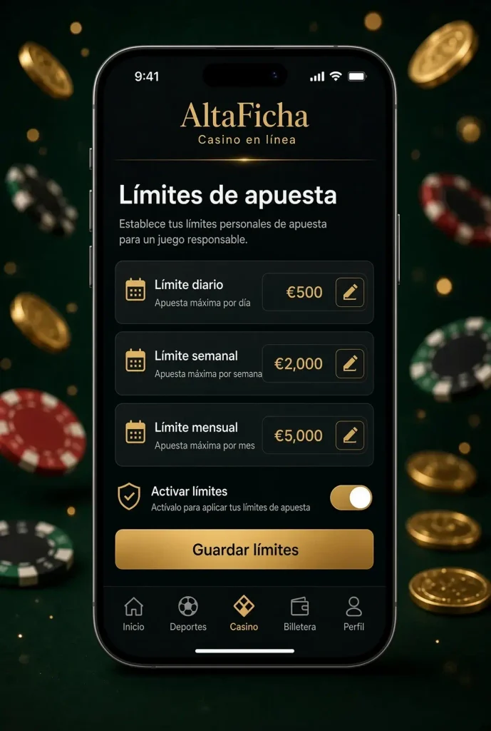 Teléfono con configuraciones de límites