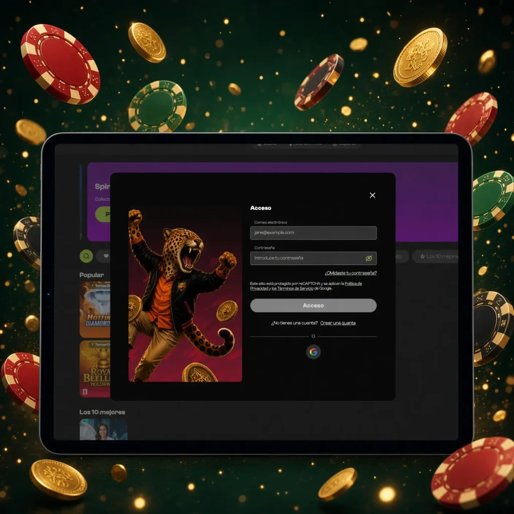 Tablet with the login page	