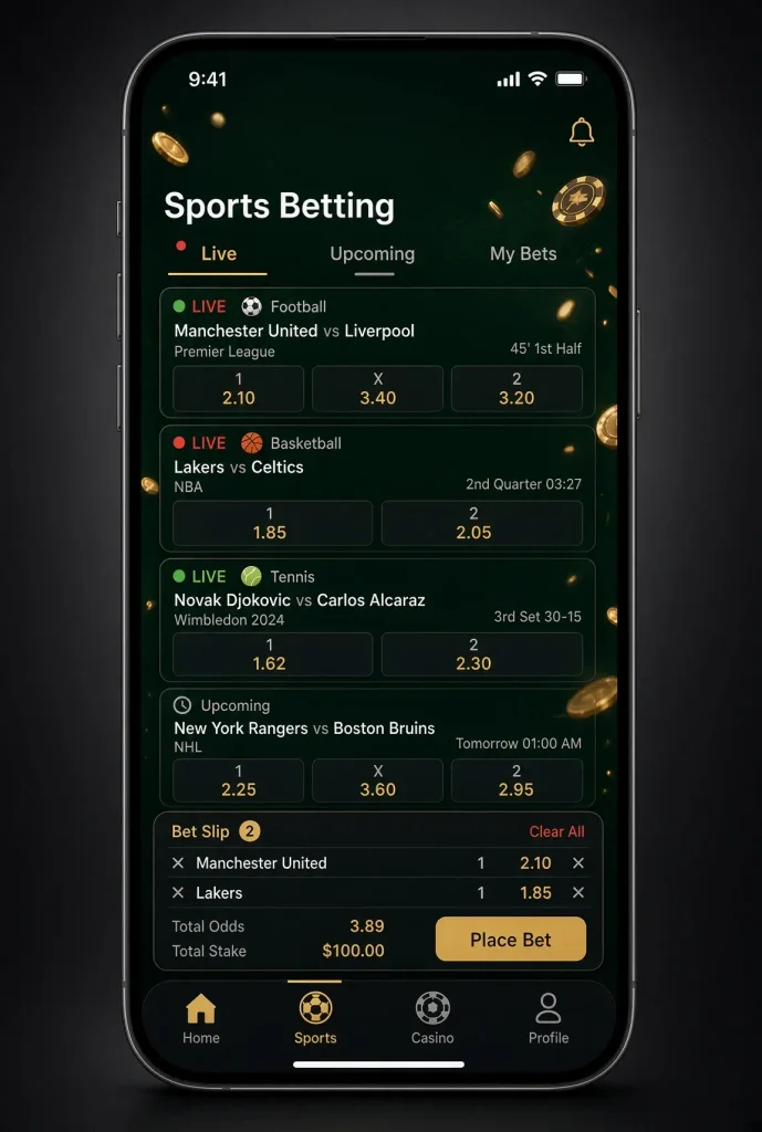 Phone with sports betting